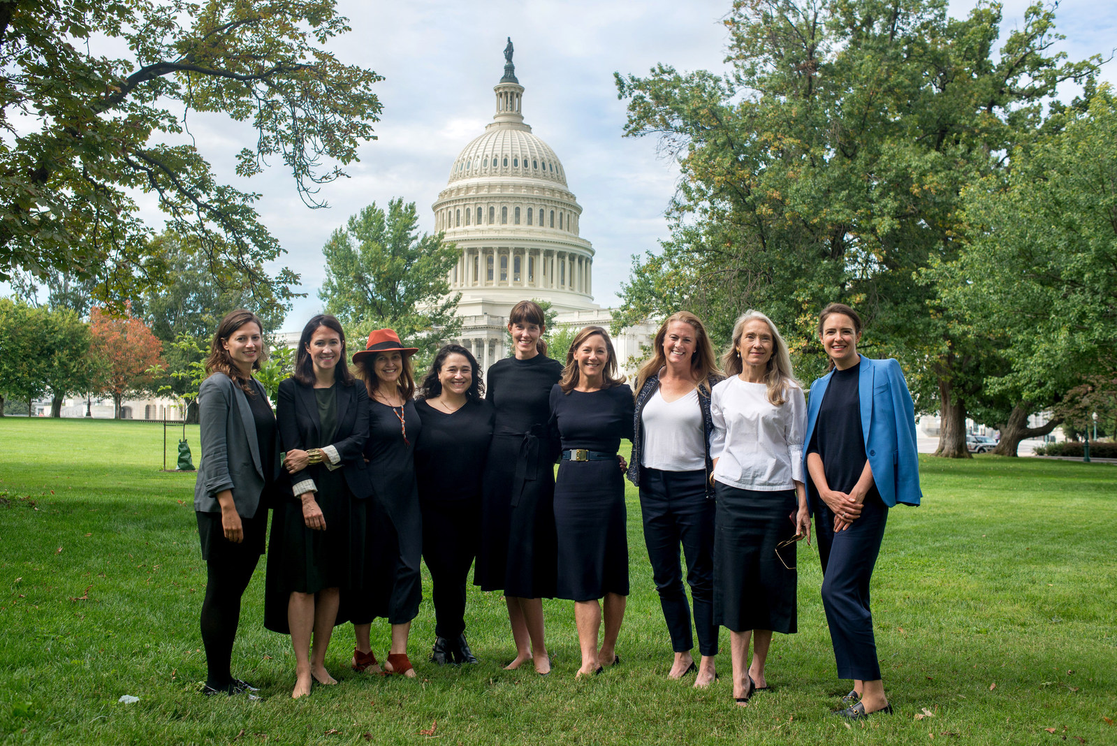 Some members of the Counteract Coalition: CEOs and Founders of beauty brands. From L-R: Johanna Peet of Peet Rivko, Tara Foley of Follain, Jenefer Palmer & Melissa Palmer of OSEA, Adair Ilyinsky of tenoverten, Gregg Renfrew of Beautycounter, Mary Lennon of côte, Caroline Hadfield of Biossance, Nadine Abramcyk of tenoverten