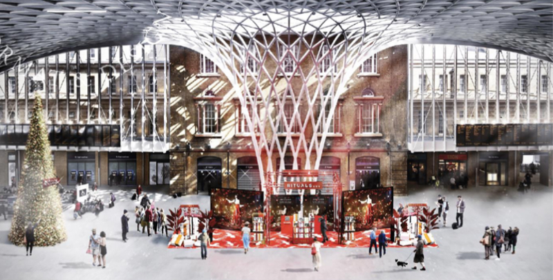 A Rituals Cosmetics pop-up has pulled in at Kings Cross station