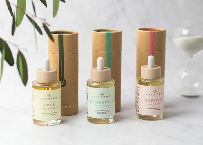 Alchemy Oils refreshes Ayurvedic hair care packaging with Sheridan&Co