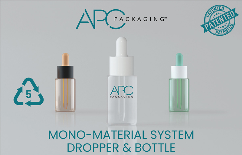 APC Packaging launches first sustainable and patented mono-material system dropper and bottle
