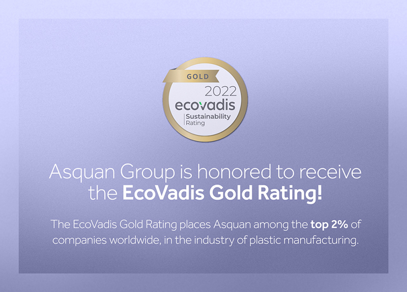 Asquan has been awarded an EcoVadis Gold Medal