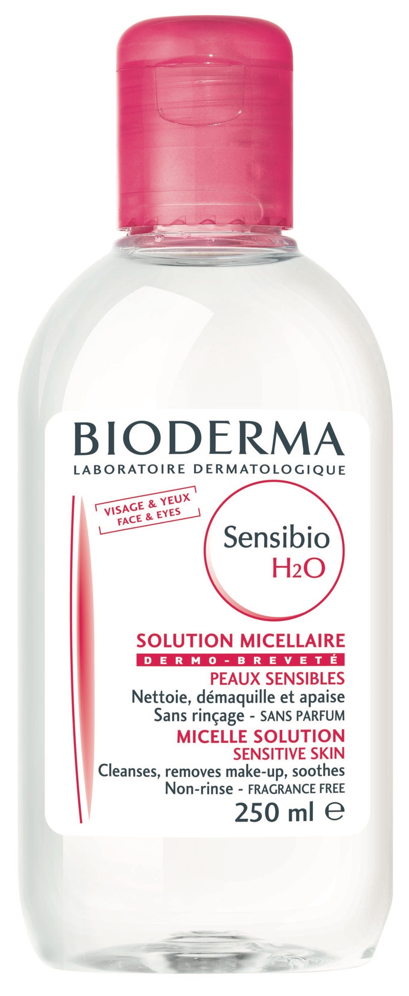The product in question is Bioderma's Sensibio H2O Micellar Water
