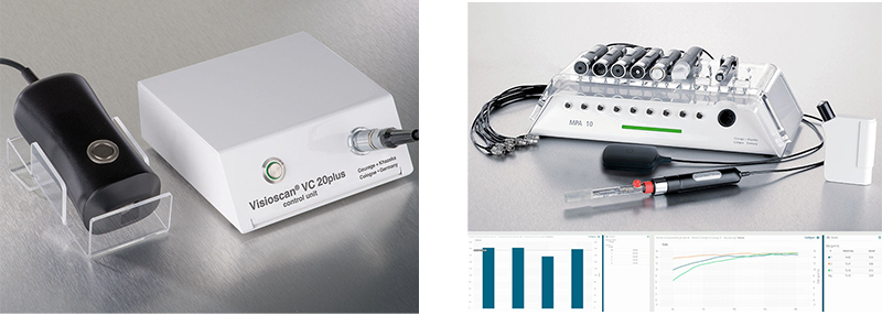 Left: Visioscan® VC 20plus. Right: Multiprobe Adapter MPA10