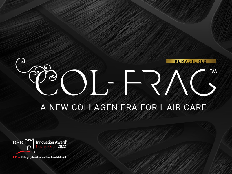 Laboratory concept image representing biomimetic collagen innovation in hair care