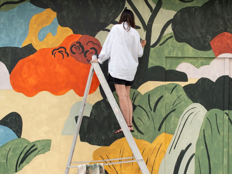 Diptyque hired artist Charlotte Trounce to paint its New Bond Street unit hoarding