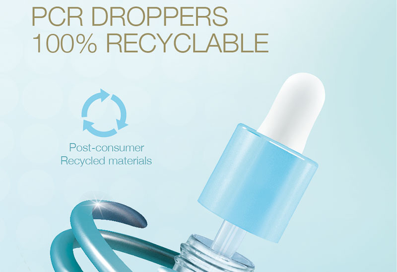 Fully recyclable droppers made with PCR materials