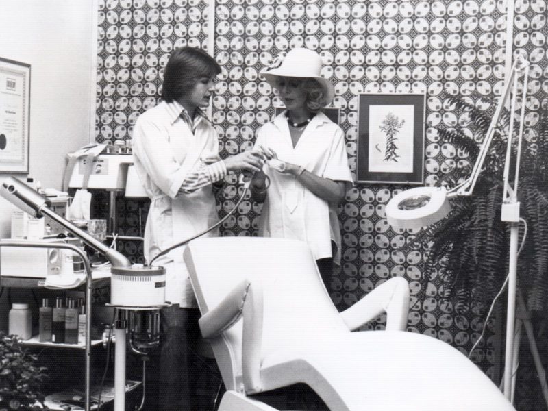Throwback picture of Ole Henriksen and actress Christine Shaw at his spa