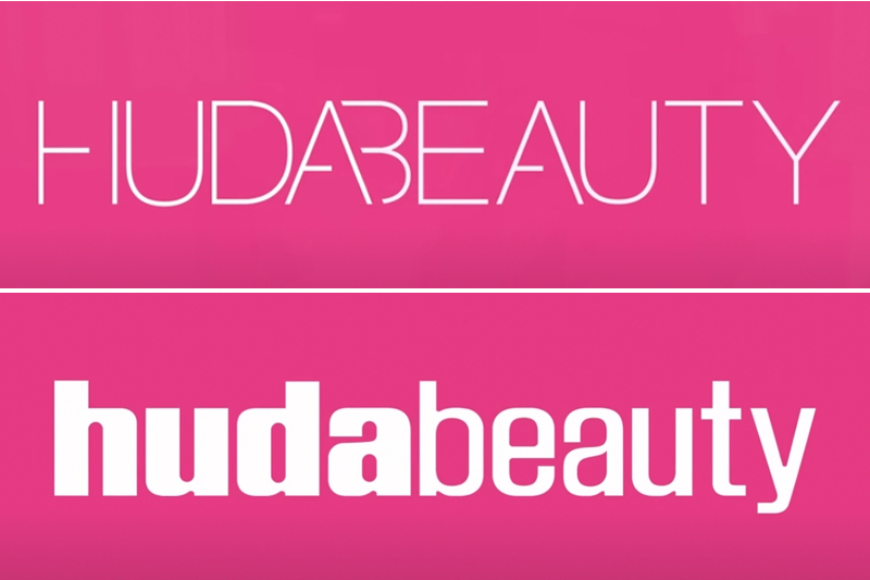 The original Huda Beauty (top) and the new look