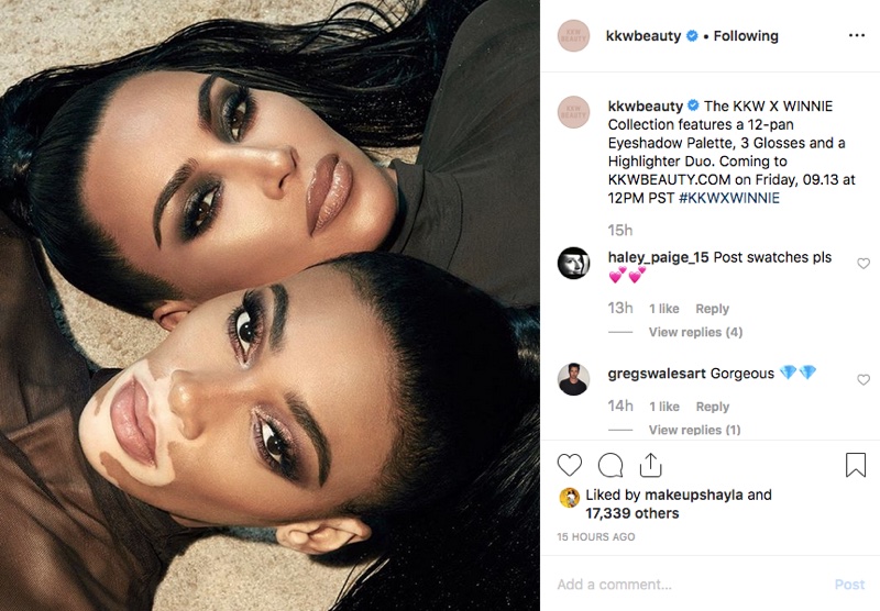 KKW Beauty teases collaborative collection with model Winnie Harlow