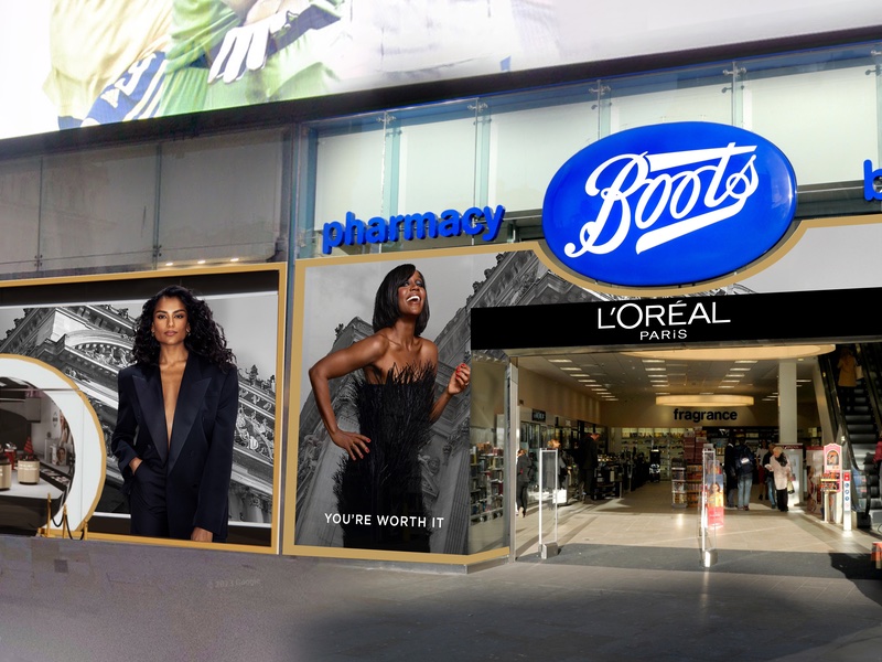 A mock up of L’Oréal Paris's takeover at London's Piccadilly Circus