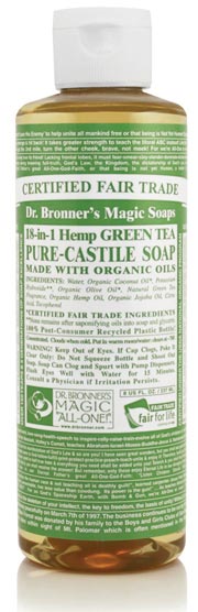 <i>All Dr Bronner’s Magic Soaps’ main ingredients are fairtrade and organic</i>