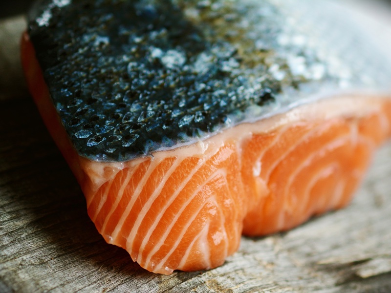 <i>Astaxanthin is naturally-occurring and gives salmon its reddish colour</i>