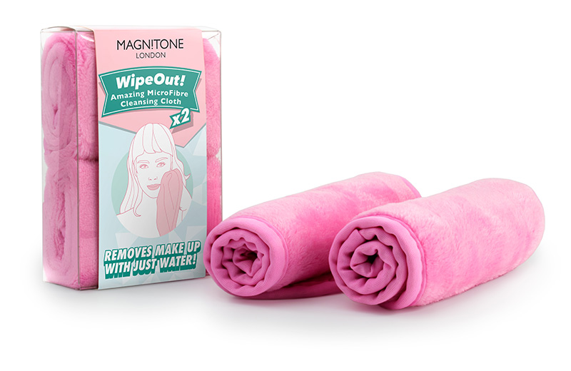 Remove make-up with Magnitone WipeOut Cleansing Cloth