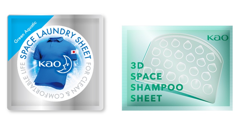 Kao's Space Laundry Sheet and 3D Space Shampoo Sheet