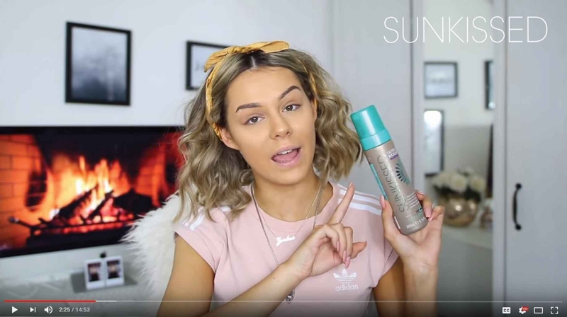 Beauty YouTuber Jordan Lipscombe shows consumers how to achieve a bronzed look with Sunkissed