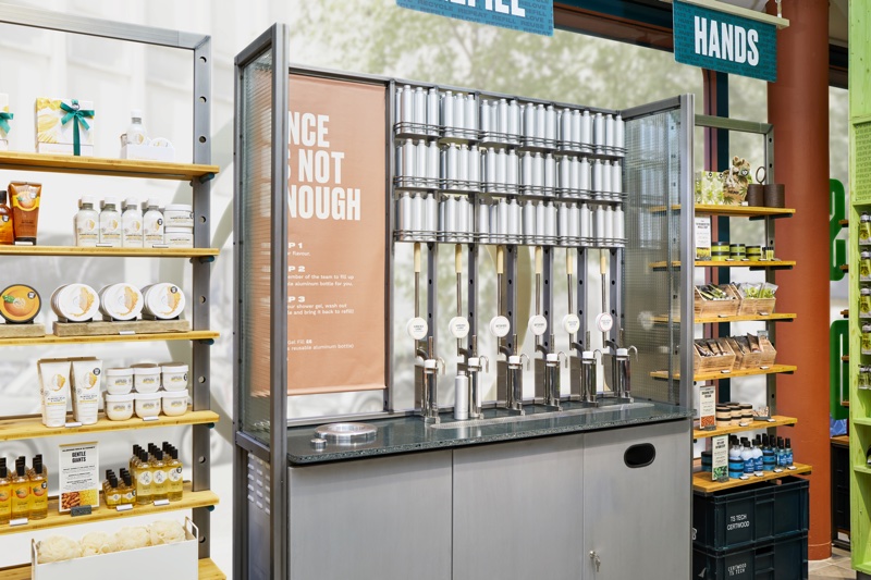 The Body Shop's refill station inside its London concept store 