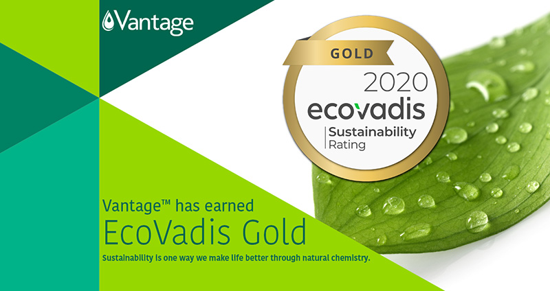 Vantage Specialty Chemicals earns EcoVadis Gold rating