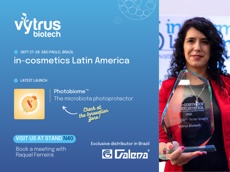 Vytrus showcases awarded innovations at in-cosmetics Latin America