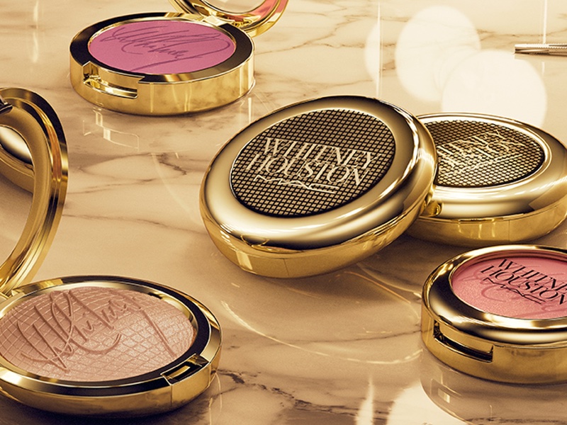 The 11-piece collection includes a blusher and highlighter that have an eighties feel