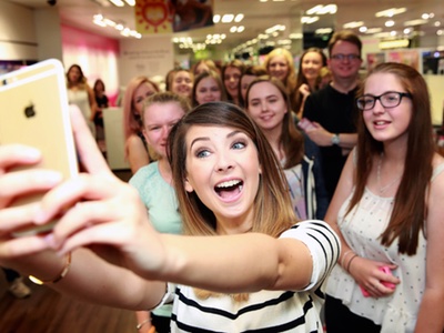 Zoella greets fans at Brighton Superdrug store
