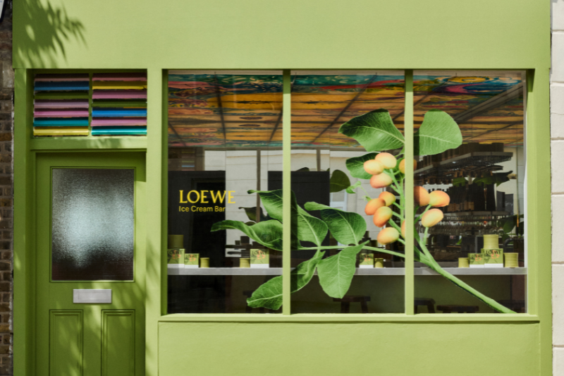 Loewe turned London's The Dreamery into a pistachio parlour to celebrate the launch of its new candle