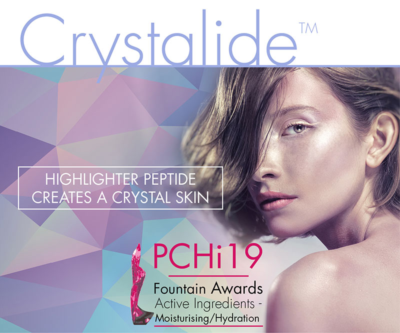 Bio-harmonical highlighter-like peptide creates a crystal skin 