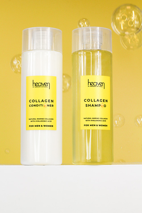 Boost hair health with Heaven's new Collagen Shampoo & Conditioner