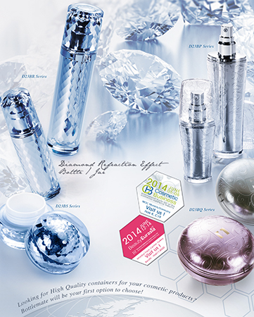 Bottlemate diamond cosmetic and skin care containers