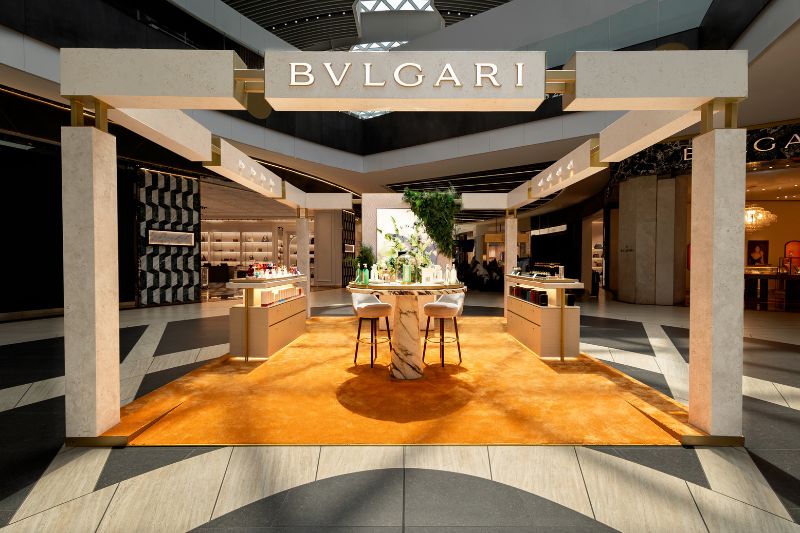 Bulgari expands its Eau Parfumée airport pop-ups to Rome & Athens