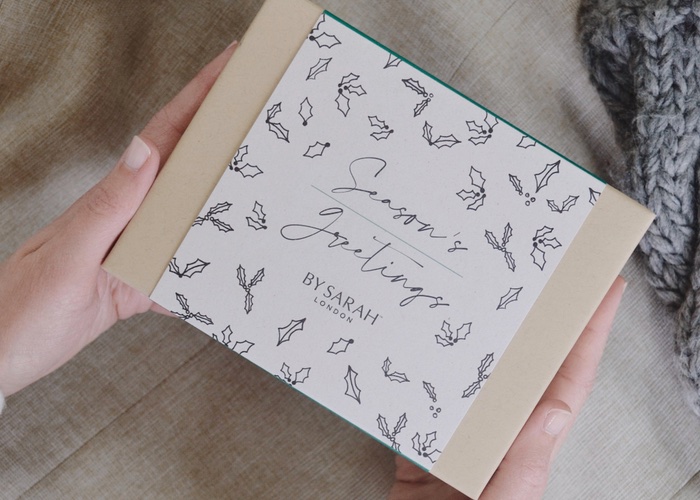 By Sarah London uses crushed grape packaging for Christmas gift sets

