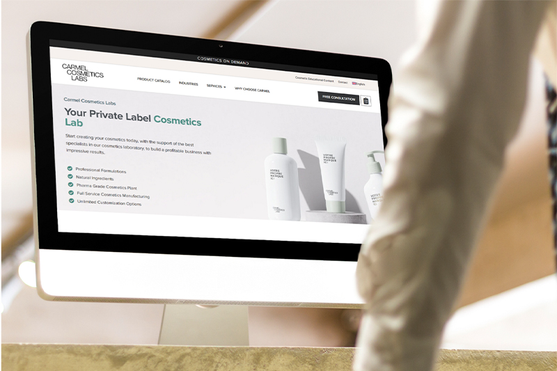 Carmel Cosmetics Labs unveils its new website to empower cosmetic entrepreneurs