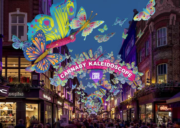 Carnaby Street’s Christmas butterfly kaleidoscope installation reflects on impact of Covid-19