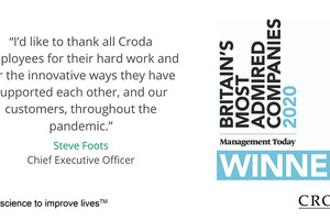 Croda voted Most Admired Company in the British Chemical Sector for the fourth year running