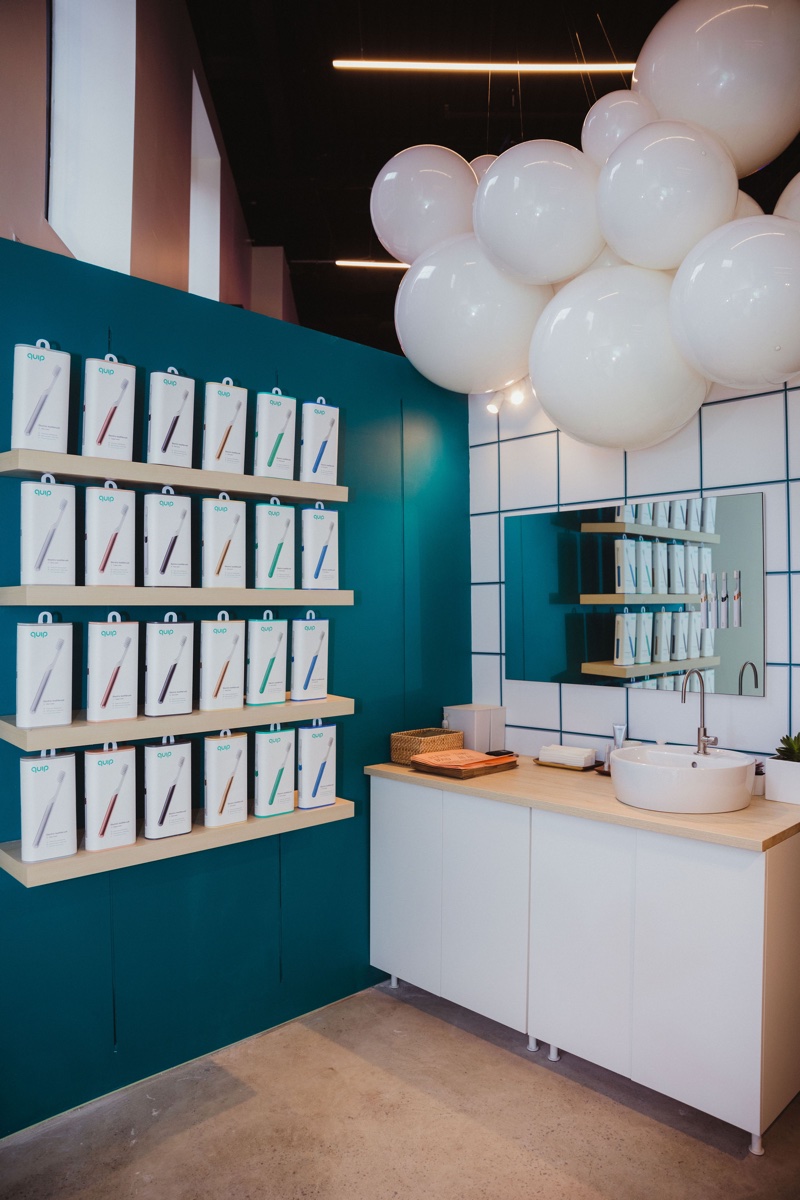 Inside quip's store