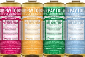 Dr. Bronner's supports fair pay with special packaging