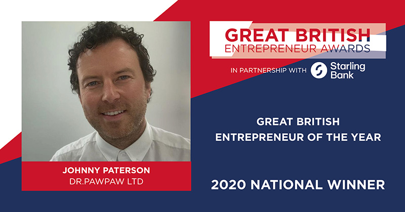 Dr. PAWPAW founder named Great British Entrepreneur of the Year
