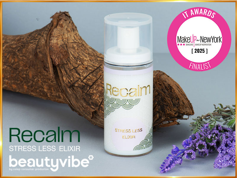 Beautyvibe by Colep Consumer Products, finalist at MakeUp in New York Innovation Awards with Recalm Stress Less Elixir Serum-In-Lotion Mist