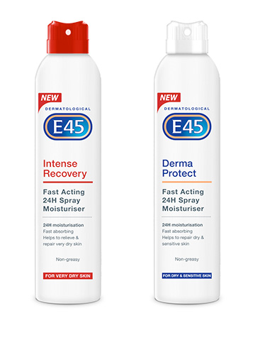 E45 tackles dry skin with fast acting spray