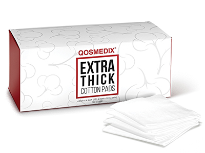 Extra thick cotton pads developed by Qosmedix