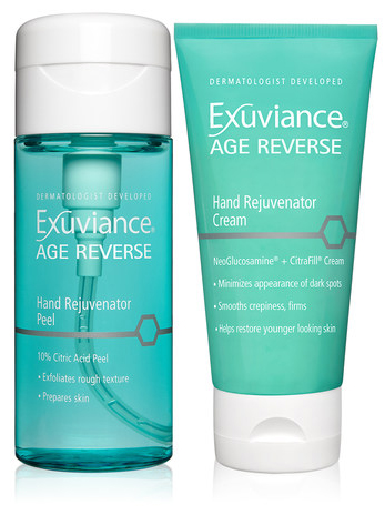 Exuviance Age Reverse creates a peel treatment for hands 