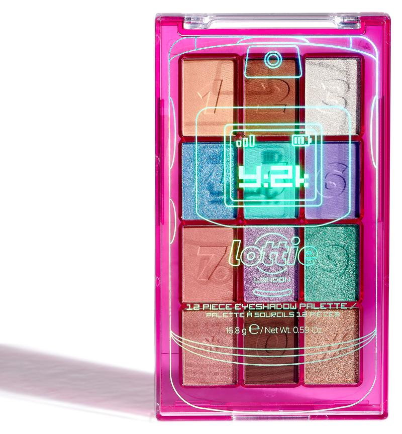 Lottie London's Y2K palette resembles a pink flip phone