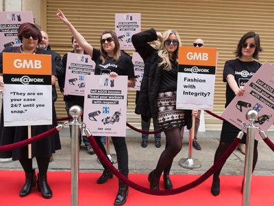 GMB protests outside ASOS headquarters