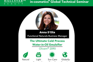 Hallstar Beauty will be showcasing several of its newest innnovations at in-cosmetics Global in Paris