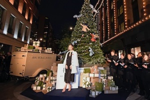 Harrods unveils festive window with actress Lily James
