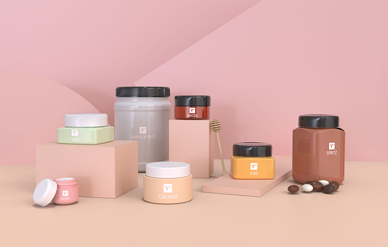 Jars for food and cosmetic use 
