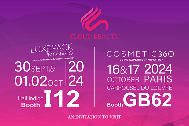 Join Cloud Beauty at LuxePack Monaco and Cosmetic 360 Paris