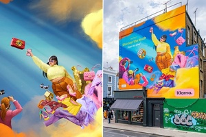 Klarna responds to buy now, pay later critics with tongue-in-cheek artwork 