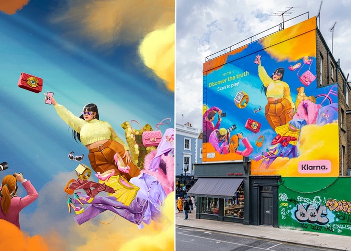 Klarna responds to buy now, pay later critics with tongue-in-cheek artwork 