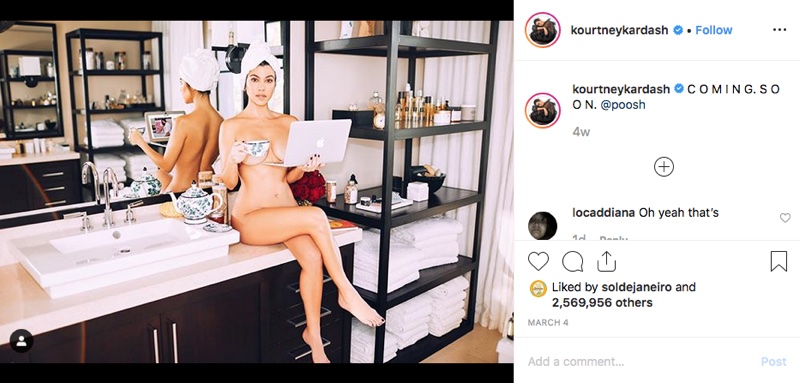 Kardashian teased the launch of her new site through her social media channels // image via @kourtneykardash