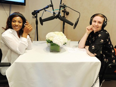 Lena Dunham records podcast with Clinique